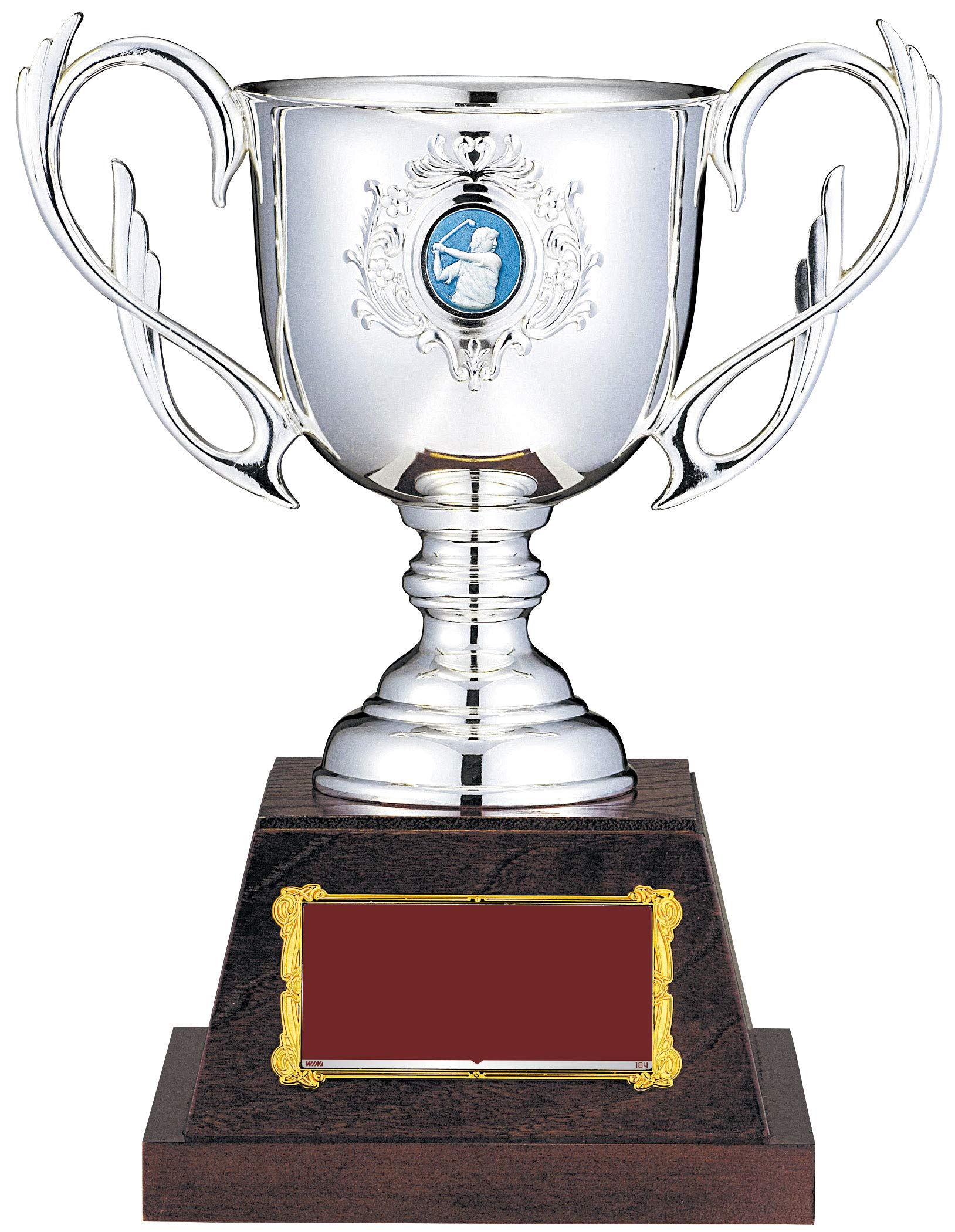 優勝カップ・トロフィー レーザー彫刻 名入れサービス付【ゴルフ】 [ コンペ 大会 賞品 表彰 ] シルバー・ゴールド エイブルウィン 選べる高さ2種  FSL-84 WIN 【名入れ:1週間でお届け】